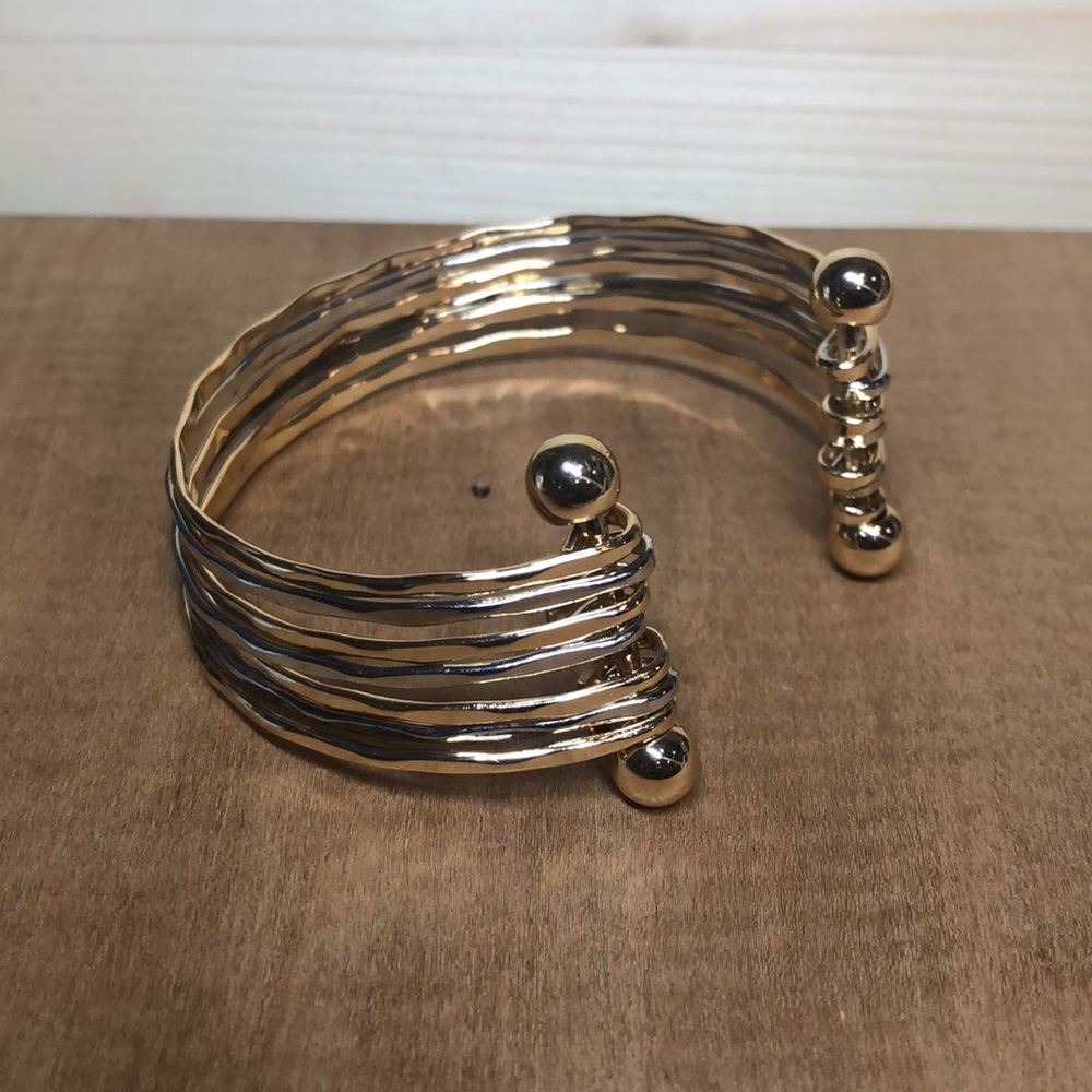 Bancroft Shiny Hammered Metal Cuff